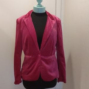 Pink velvet blazer
